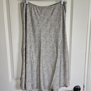 NEW Sienna Sky Satin Animal Print Leopard Midi Skirt Size Large